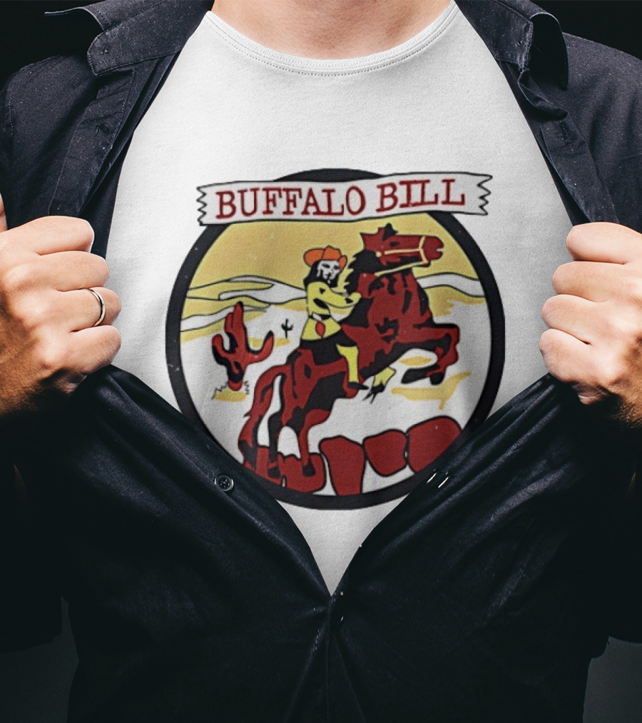 Buffalo Bill Cowboy Riding Red Horse Western Adventure T-Shirt