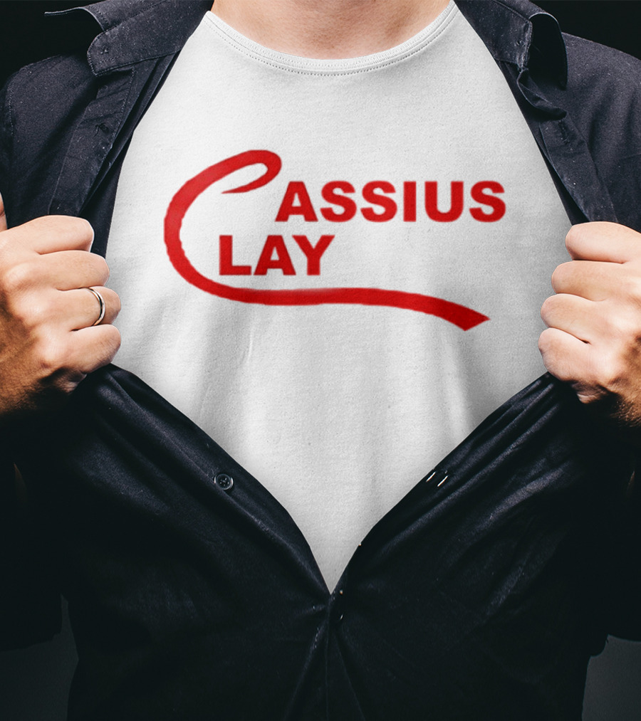 Cassius Clay Muhammad Ali Red Text Stylish Nostalgic T-Shirt