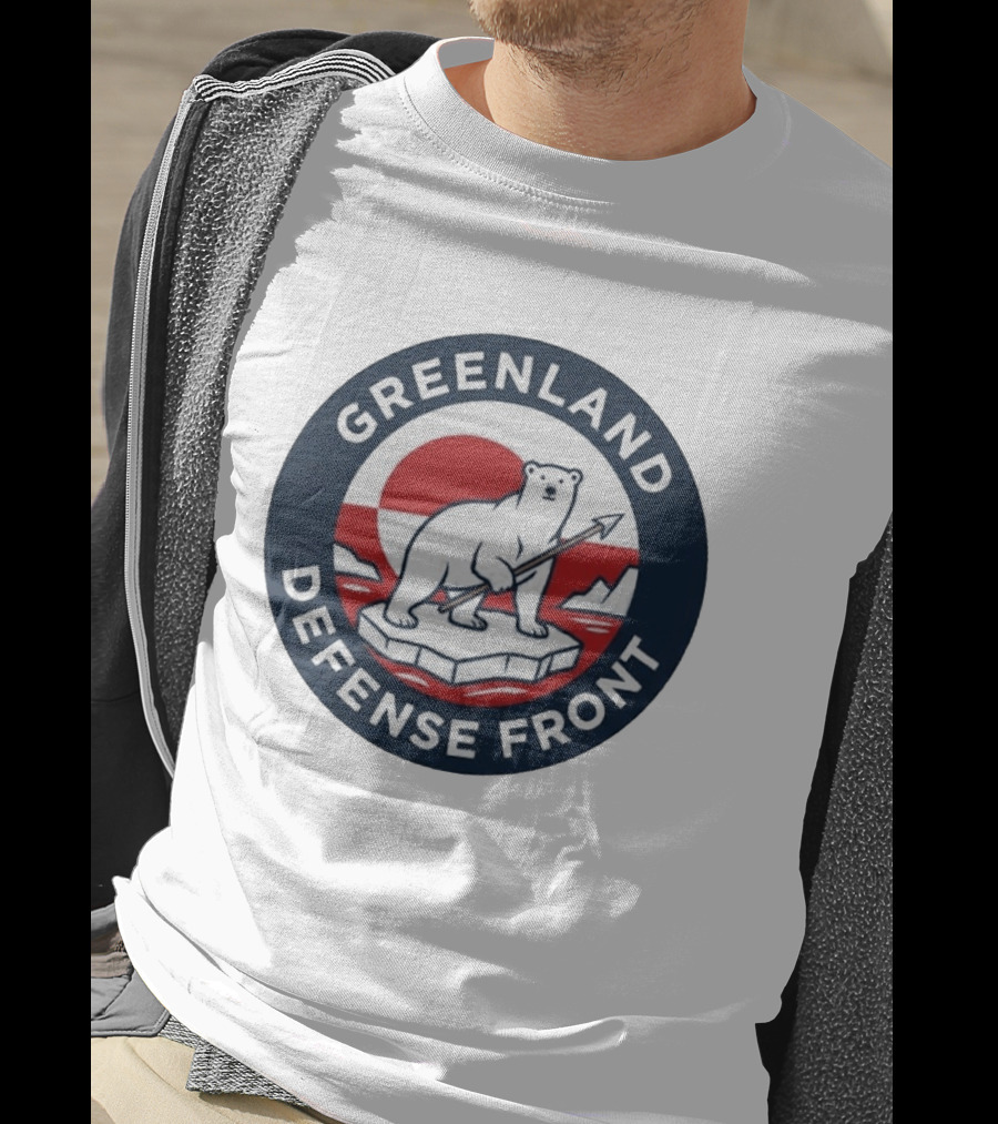 Greenland Defense Front Polar Bear And Spear Arctic T-Shirt
