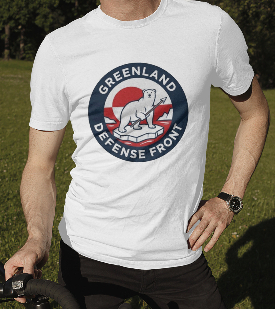Greenland Defense Front Polar Bear And Spear Arctic T-Shirt