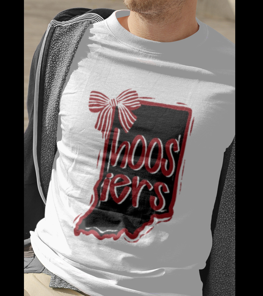 Hoosiers Indiana State Outline Bow Game Day T-Shirt