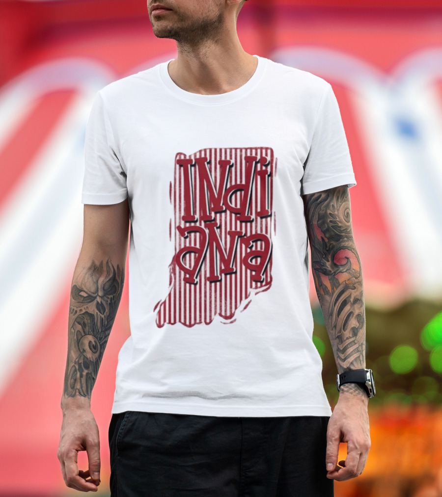 Indiana Stripe Hoosiers Football Indiana T-Shirt