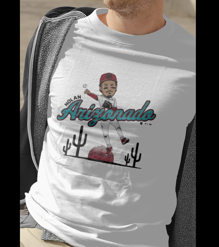 Nolan Arenado Arizonado Cactus Baseball Player Caricature T-Shirt