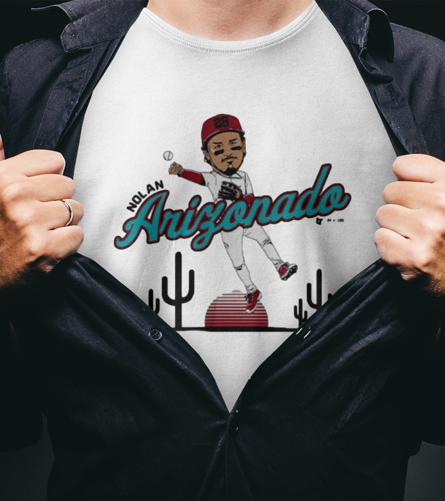 Nolan Arenado Arizonado Cactus Baseball Player Caricature T-Shirt