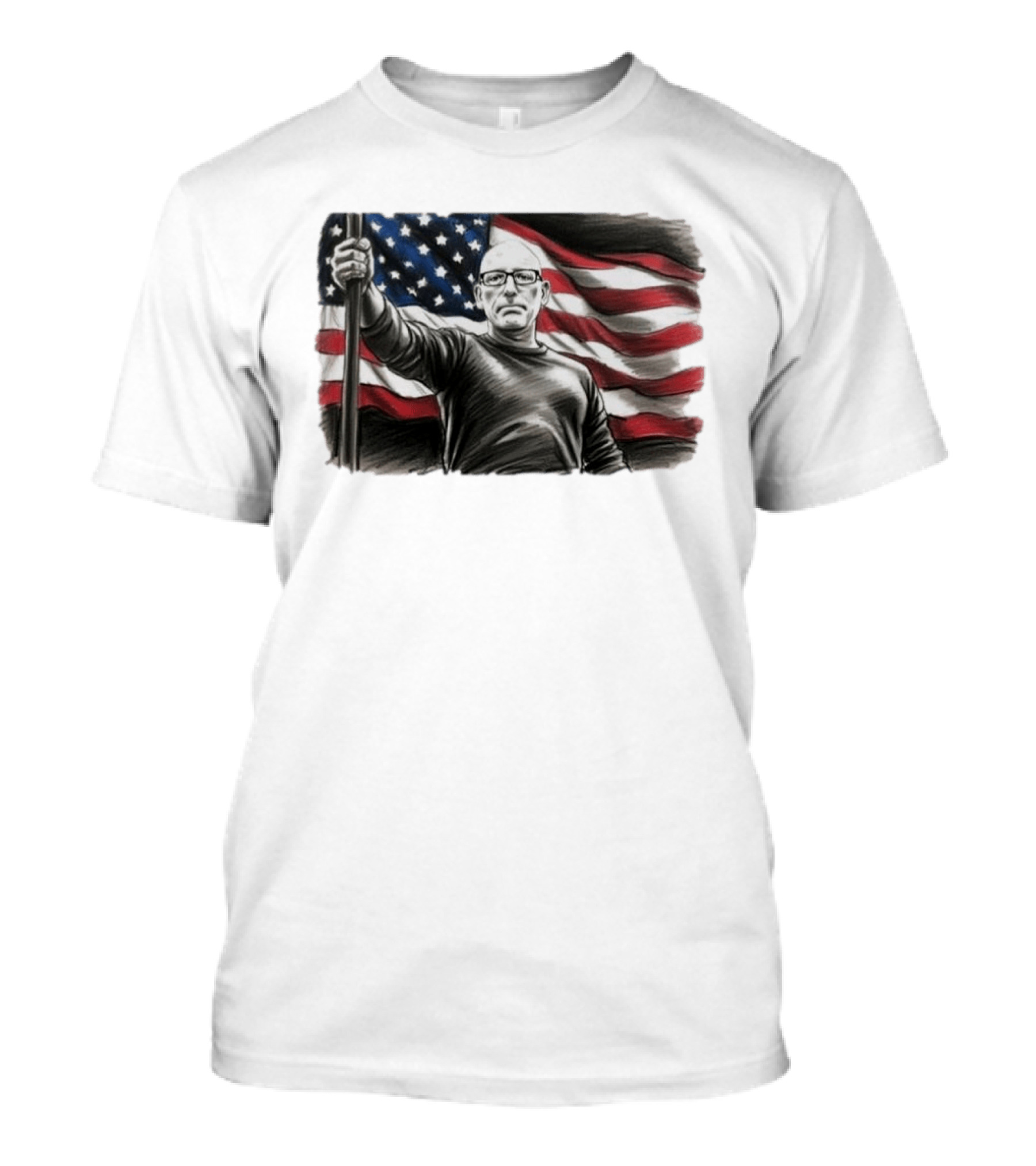 Scott Adams Holding American Flag Patriotic T-Shirt