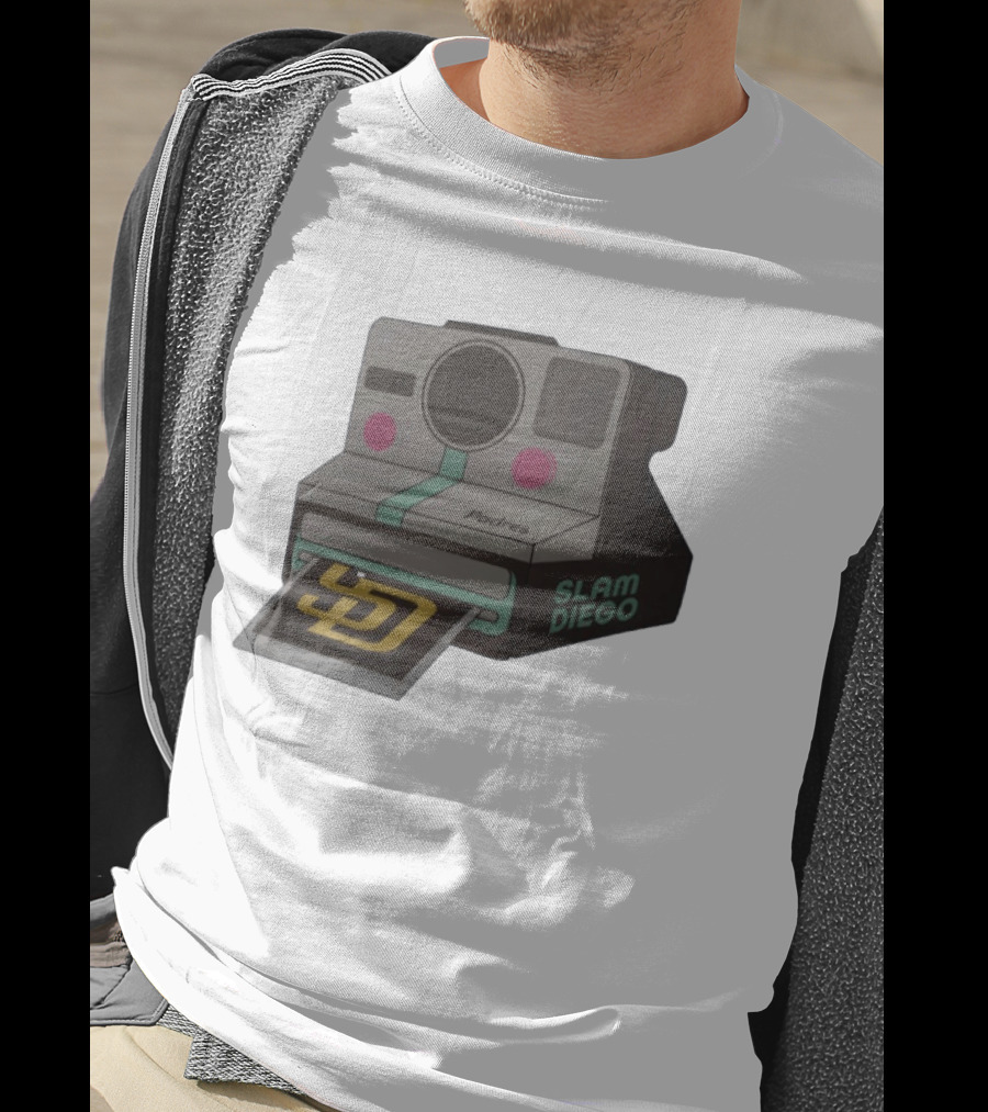 Slam Diego Padres Vintage Polaroid Camera MLB T-Shirt