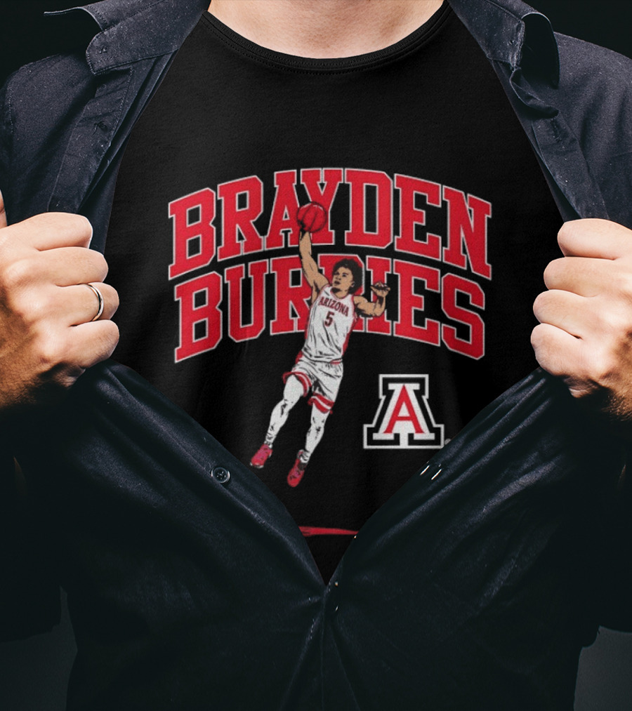 Arizona Basketball Brayden Burries Athlete Number 5 T-Shirt