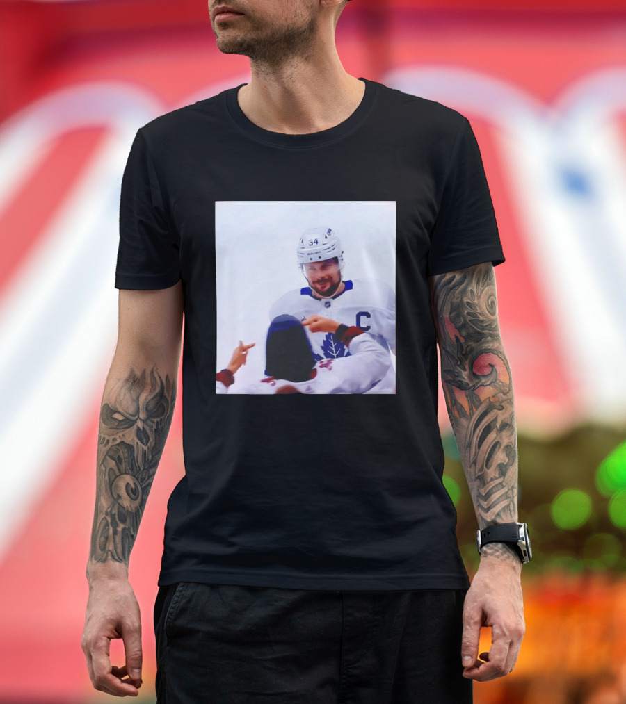 Auston Matthews Smirk Number 34 Maple Leafs Captain Ice Hockey Moment T-Shirt