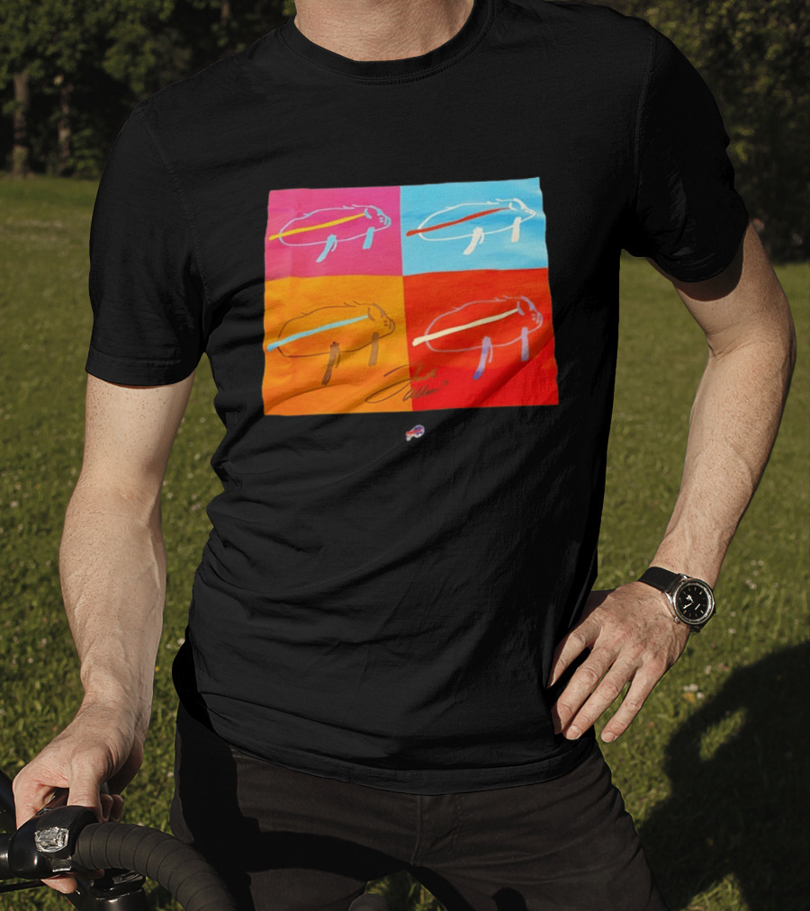 Buffalo Bills Pop Art Josh Allen Signature T-Shirt