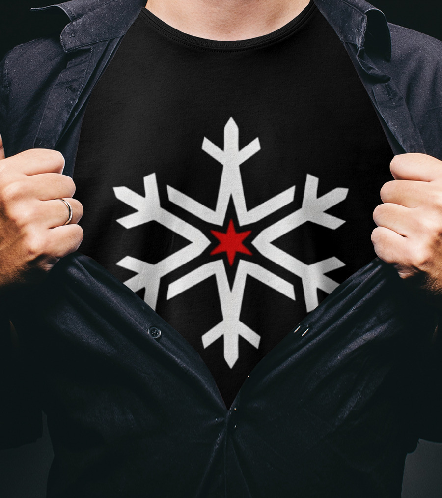 Chicago Iceman Snowflake Red Star T-Shirt
