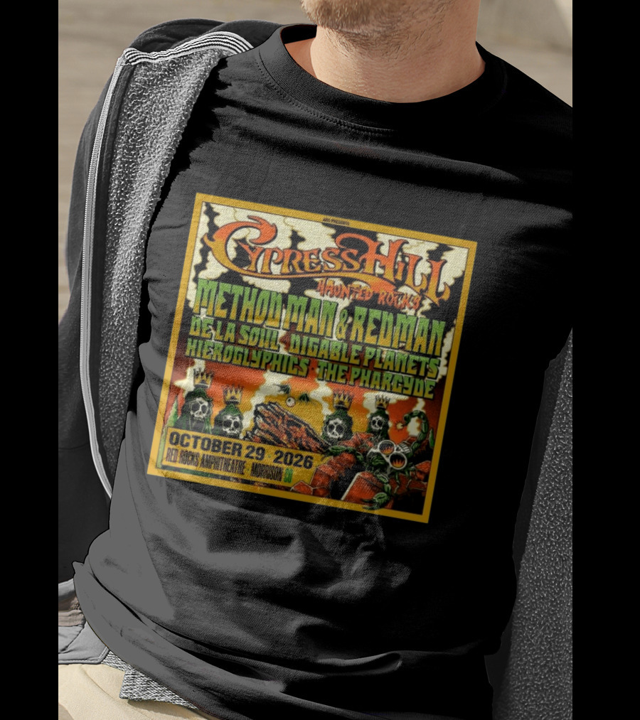 Cypress Hill Haunted Rocks 2026 At Red Rocks Amphitheatre In Morrison Colorado T-Shirt