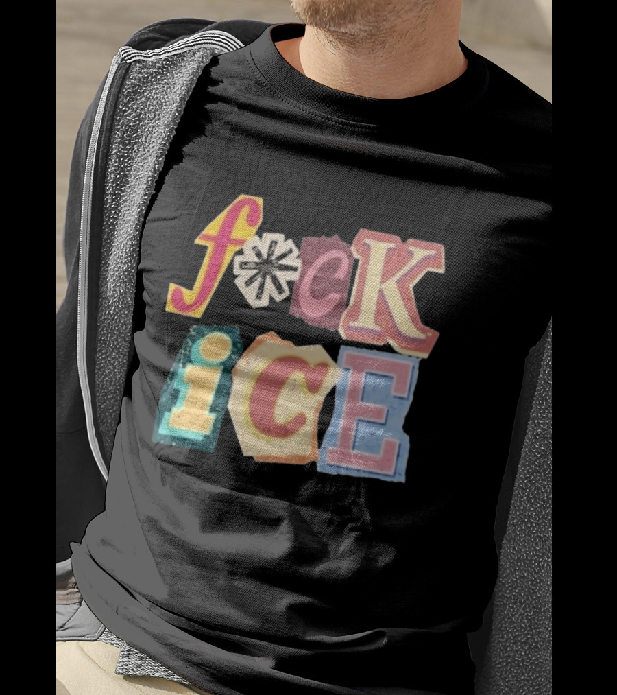 F*ck Ice Magazine Text Collage T-Shirt