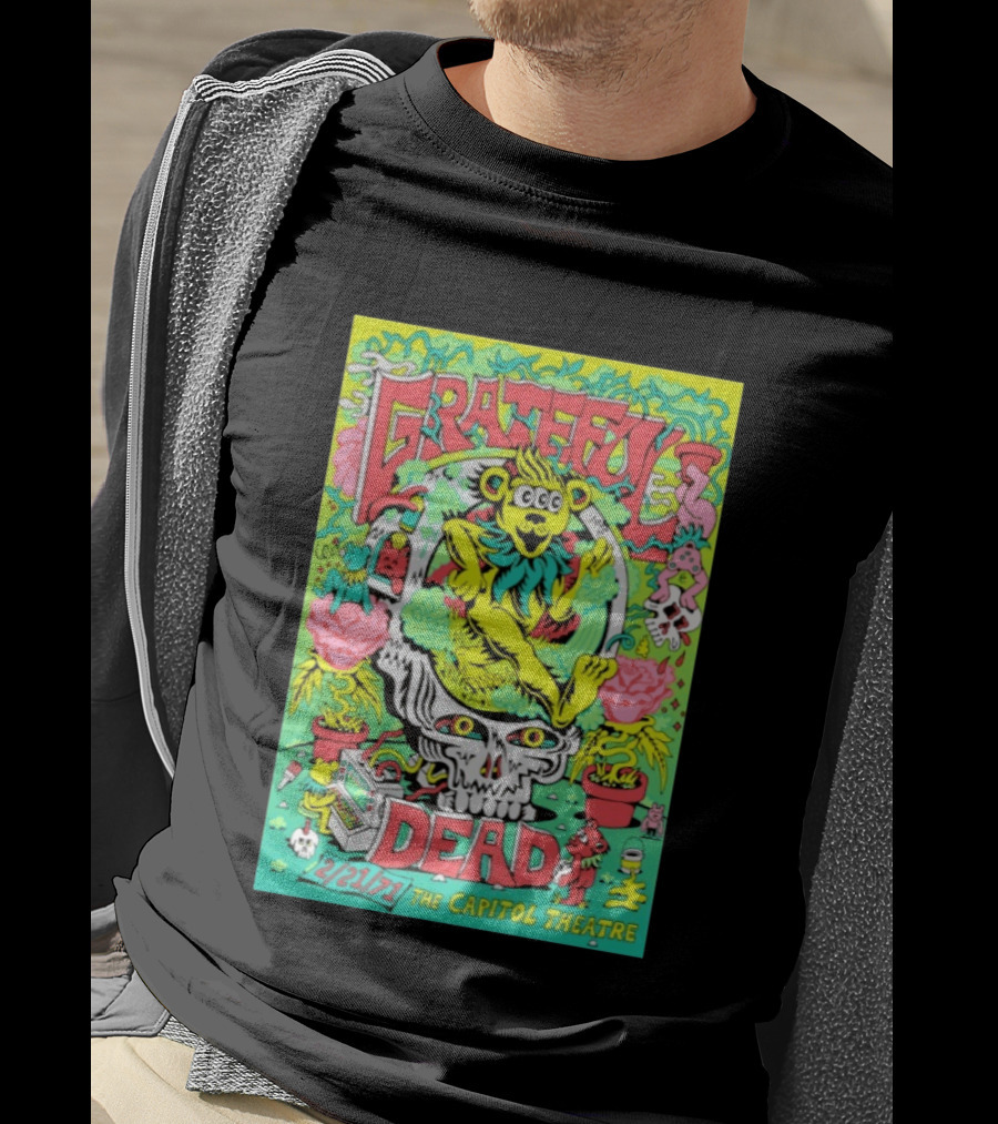 Grateful Dead Bear Skull Capitol Theatre February 21 1971 T-Shirt