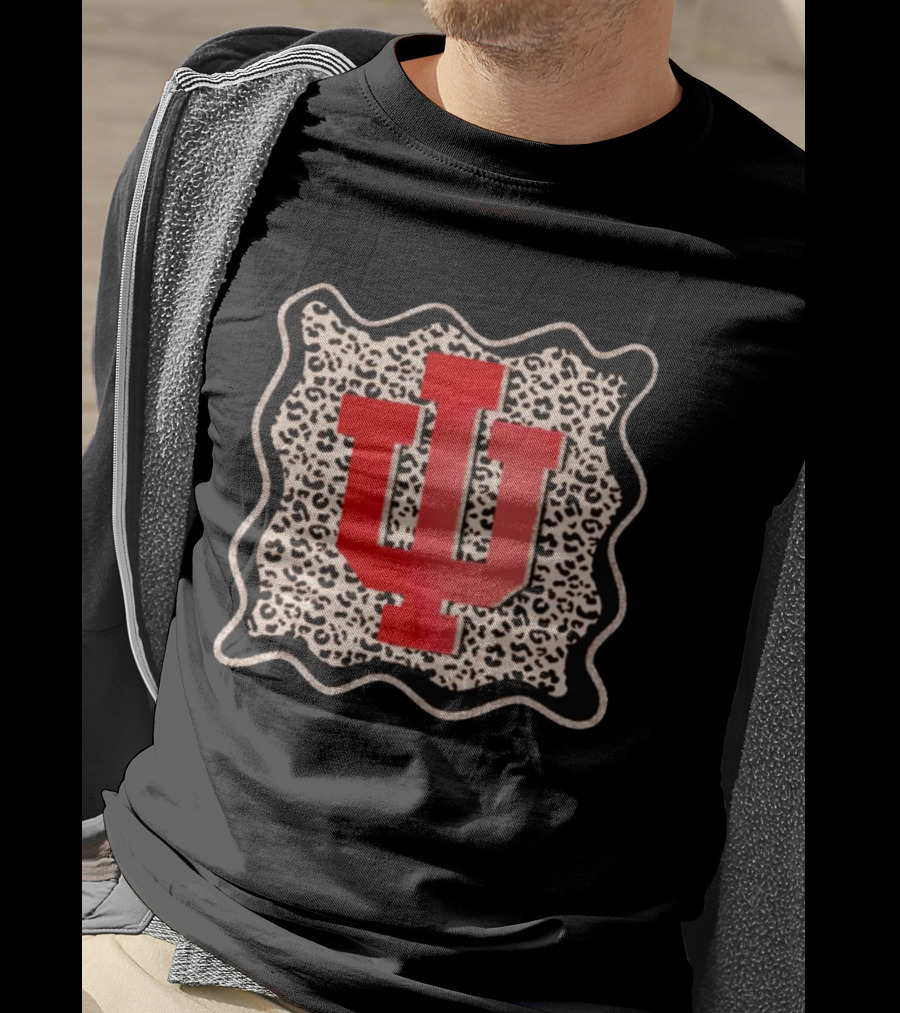 Hoosier Luxe Leopard IU Game Day Glam Indiana T-Shirt