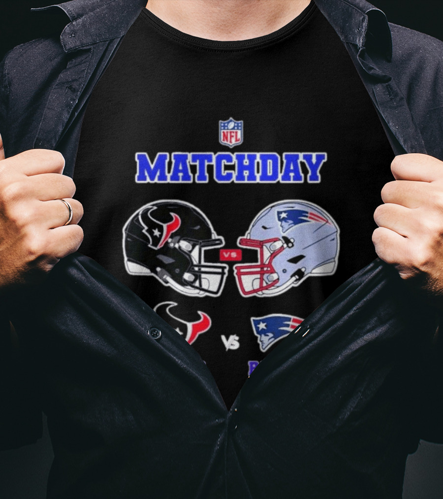 NFL Matchday Houston Texans Vs New England Patriots January 18 Gillette Stadium Rivalry Edition T-Shirt