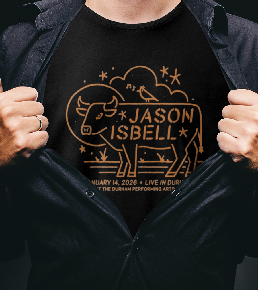 Jason Isbell Live Durham Jan 14 2026 DPAC Concert T-Shirt