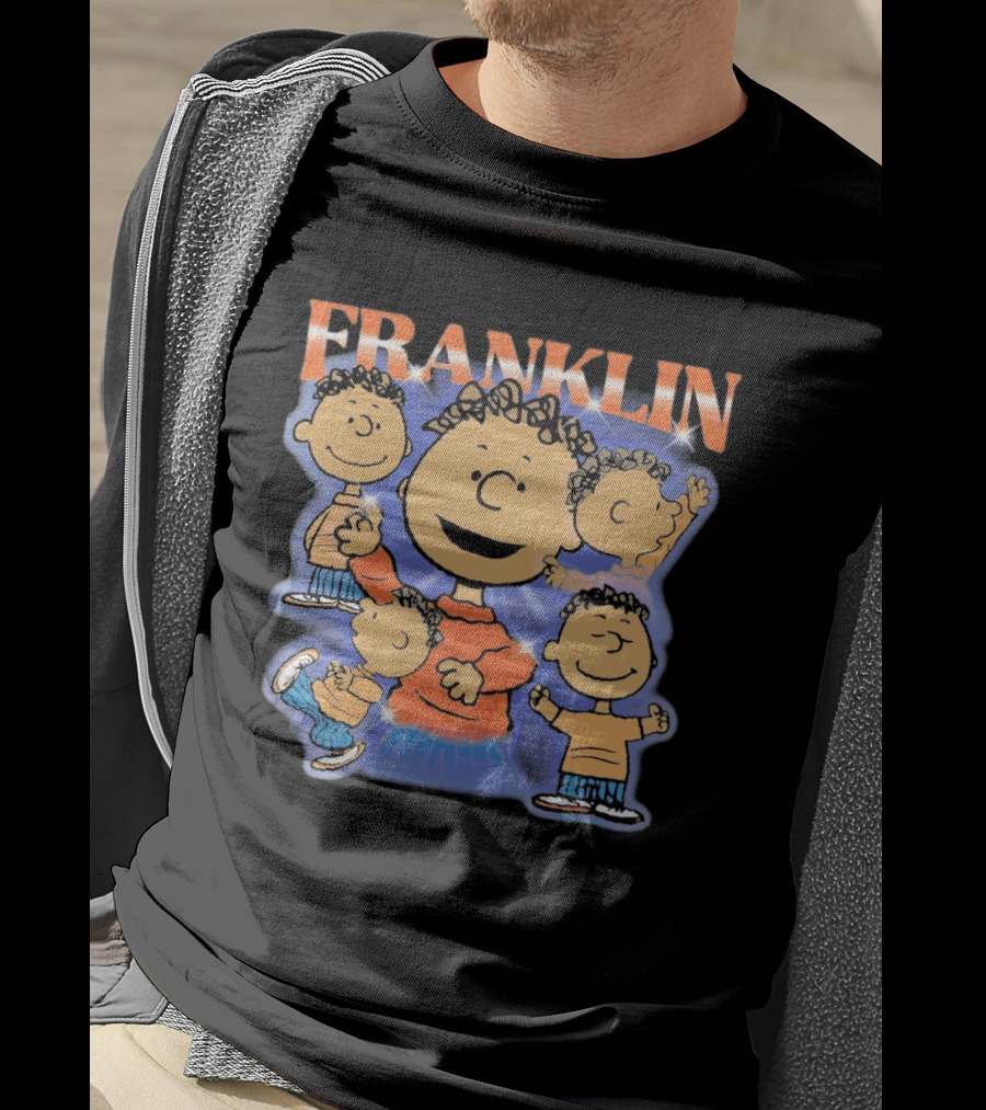 Peanuts Franklin Cartoon Character Classic Nostalgic Illustrations T-Shirt