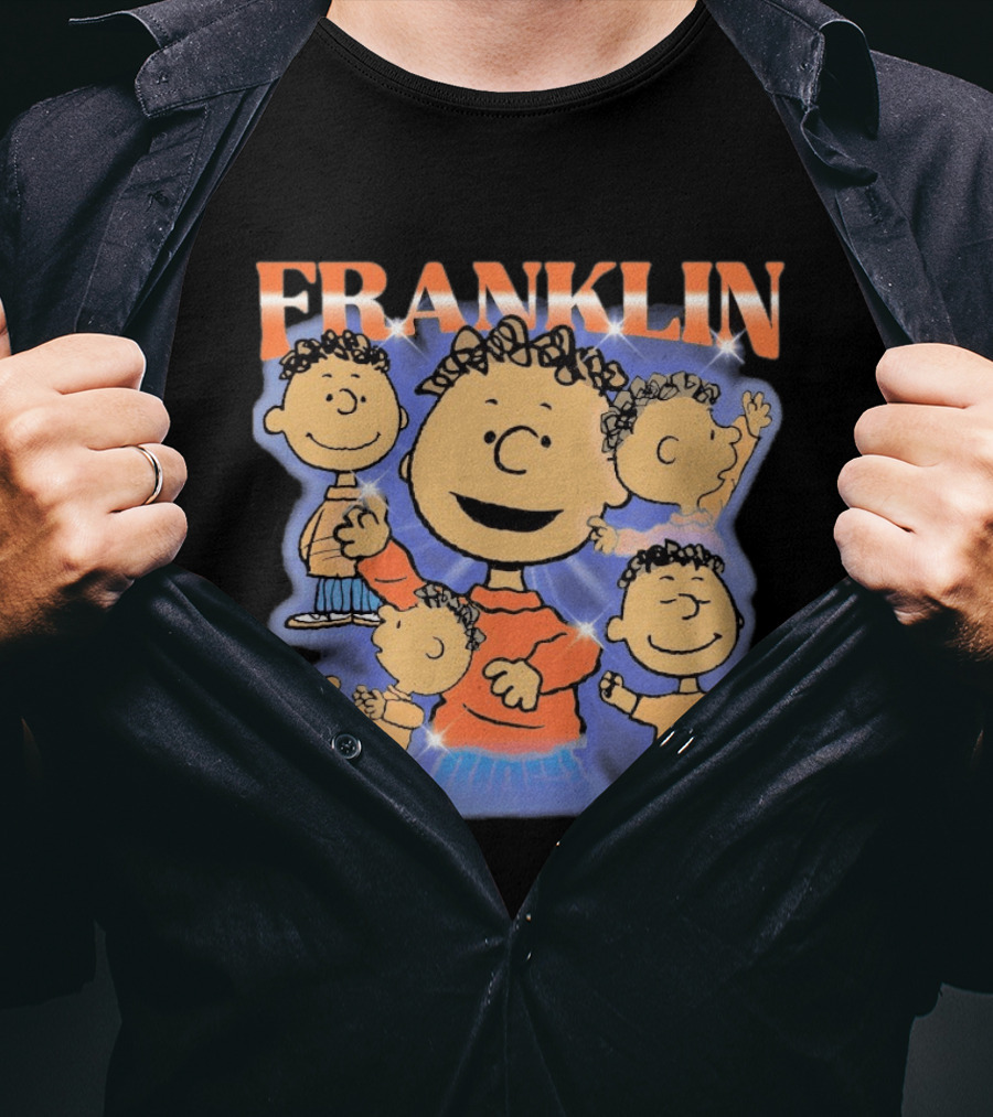 Peanuts Franklin Cartoon Character Classic Nostalgic Illustrations T-Shirt