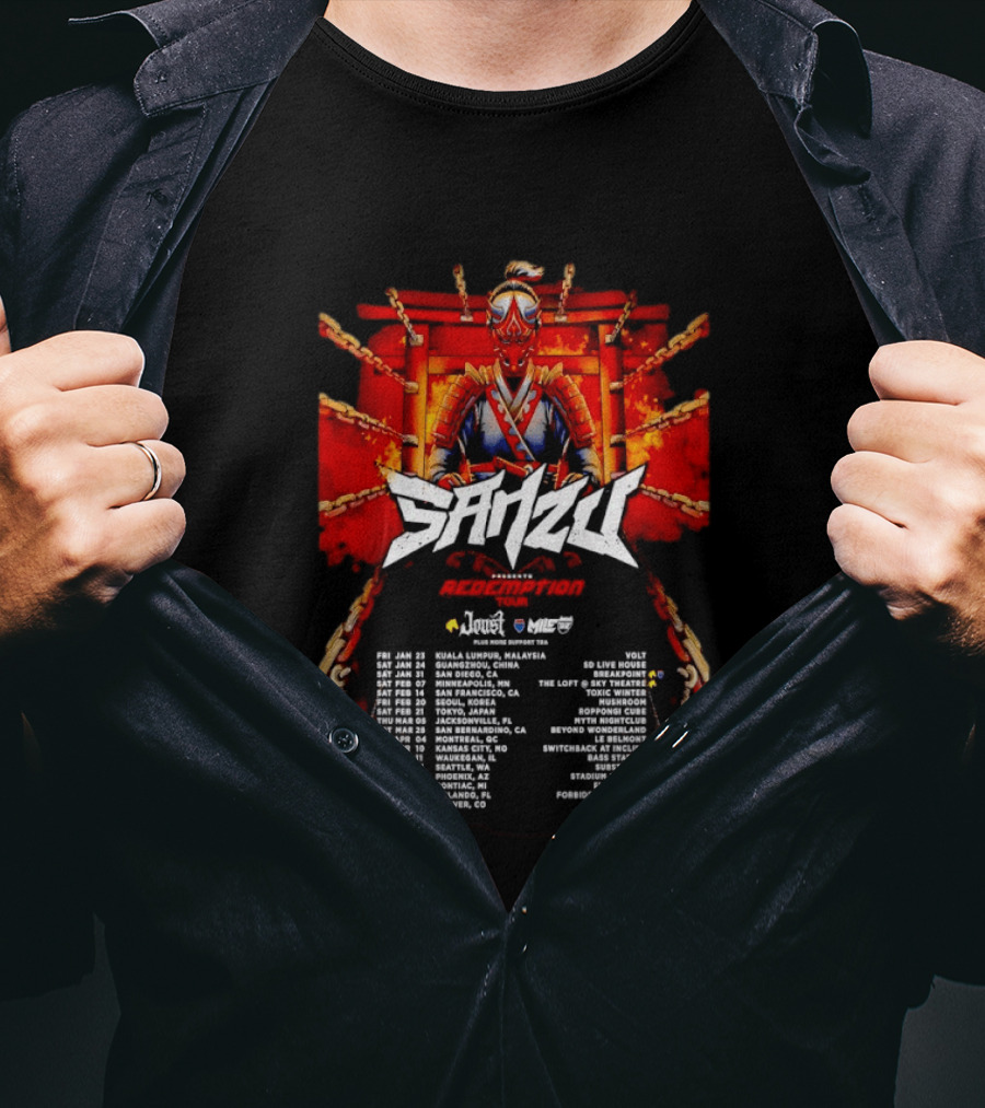 Sanzu Redemption Tour 26 Kuala Lumpur To Denver Concert Dates And Cities T-Shirt