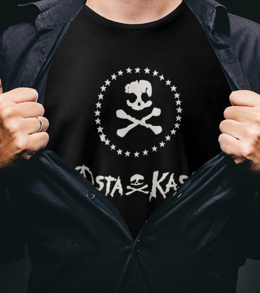 Asta Kask Skull And Crossbones With Stars T-Shirt