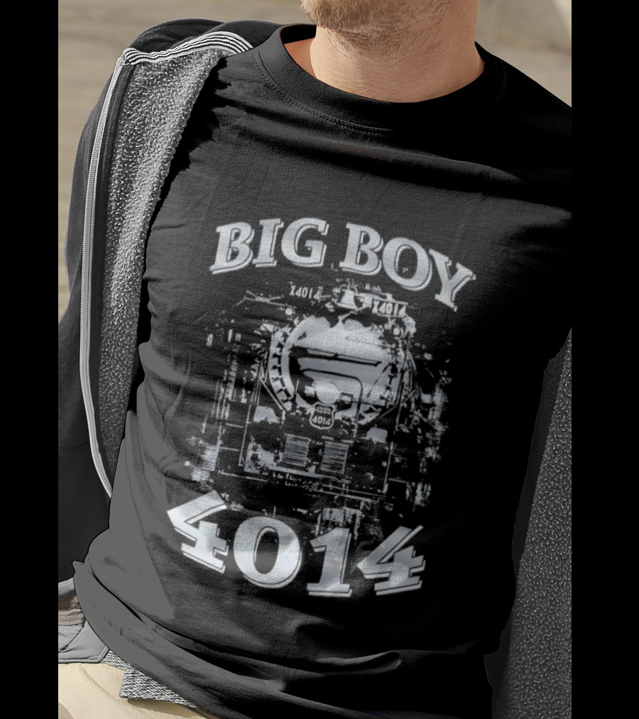 Big Boy 4014 Train Locomotive Blueprint T-Shirt