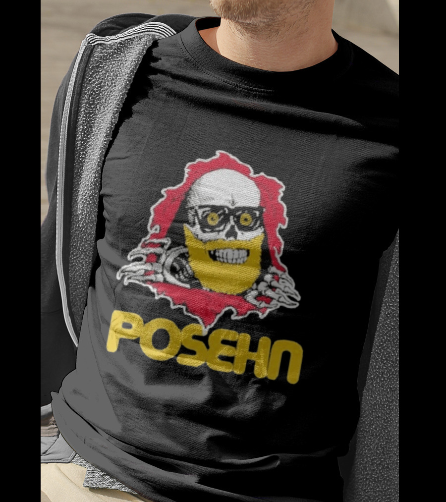 Brian Posehn Bonez Skull Design With Glasses And Yellow Beard T-Shirt