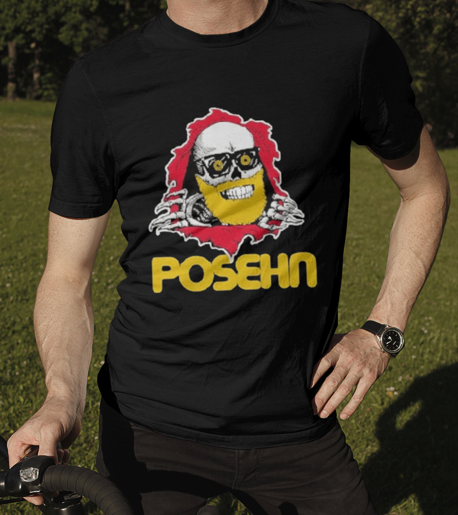 Brian Posehn Bonez Skull Design With Glasses And Yellow Beard T-Shirt