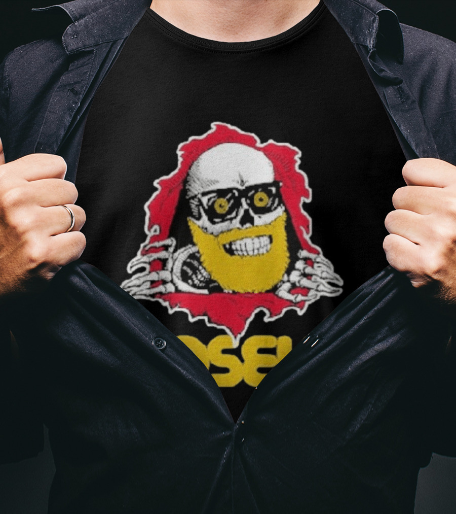 Brian Posehn Bonez Skull Design With Glasses And Yellow Beard T-Shirt