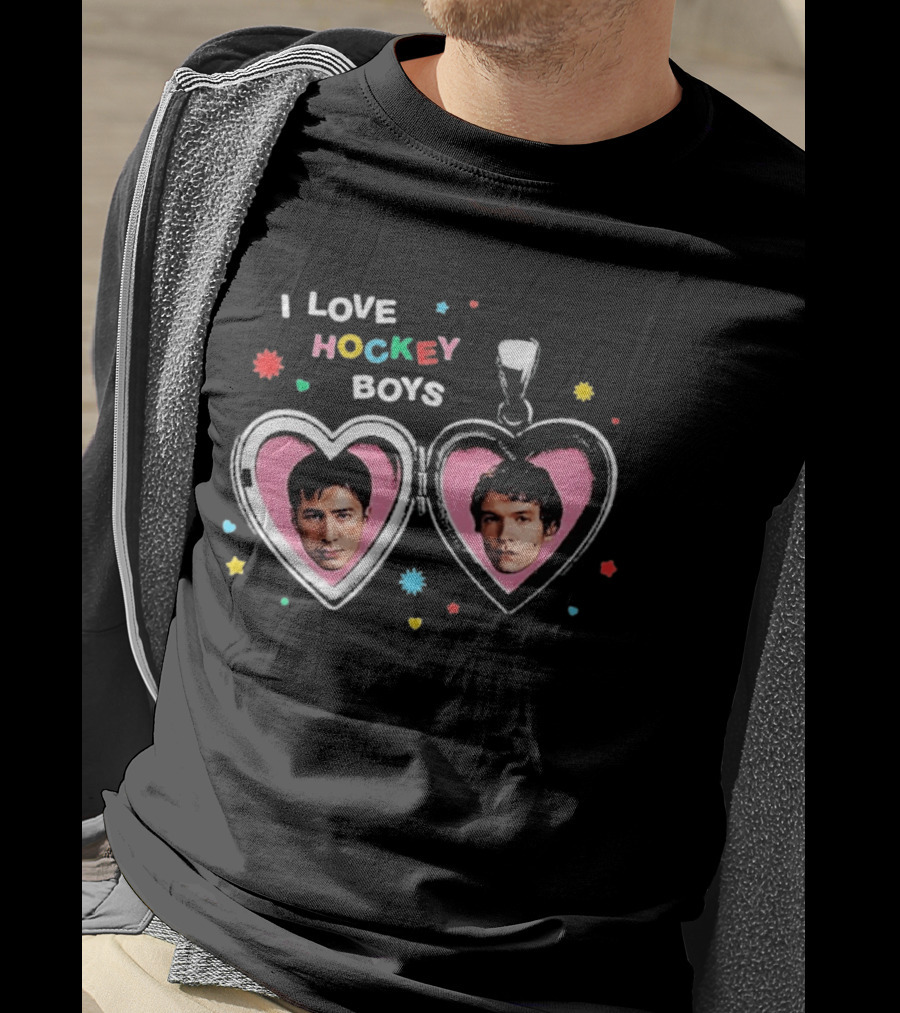 I Love Hockey Boys Shane Hollander Ilya Rozanov Heart Locket T-Shirt