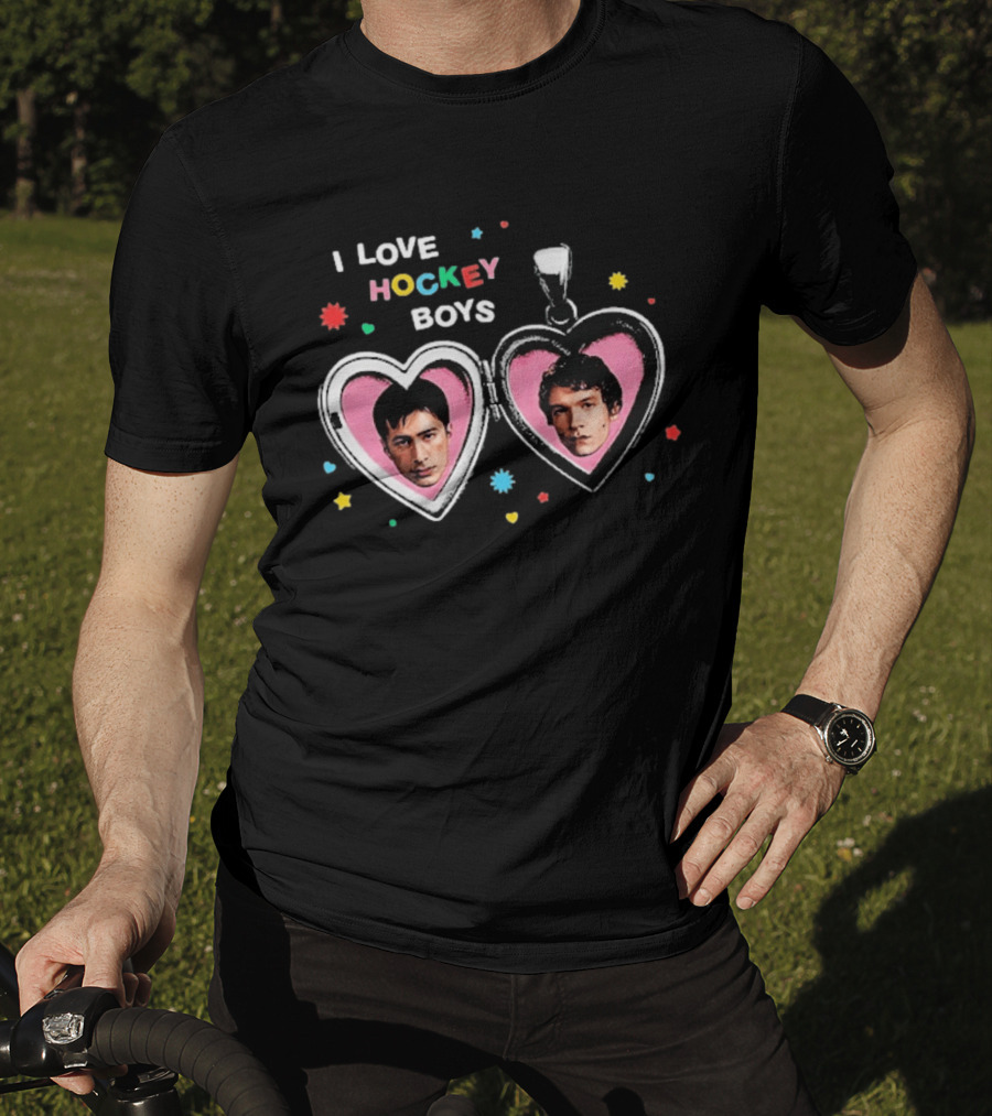 I Love Hockey Boys Shane Hollander Ilya Rozanov Heart Locket T-Shirt