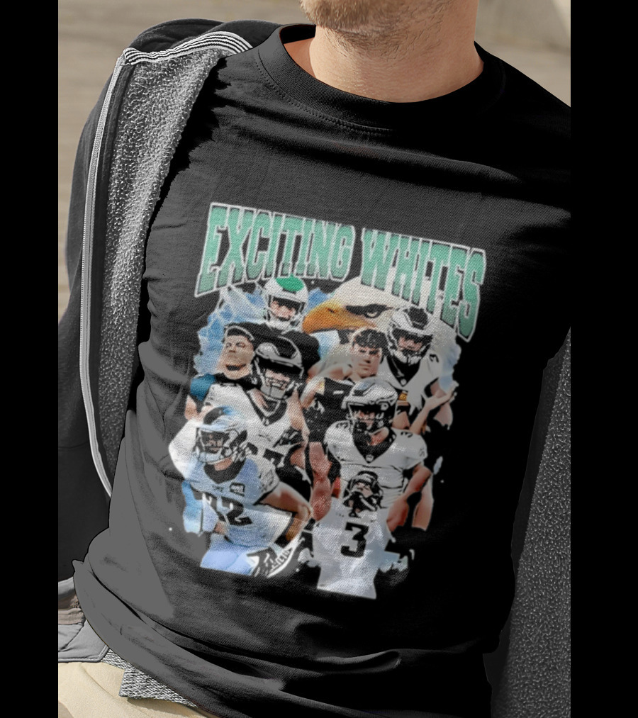 Philadelphia Eagles Exciting Whites Players And Eagle T-Shirt