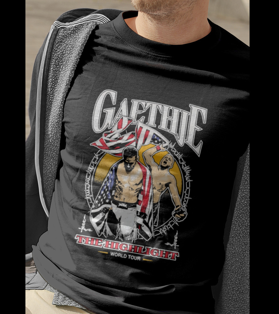 Gaethje The Highlight World Tour American Flag Fighters T-Shirt