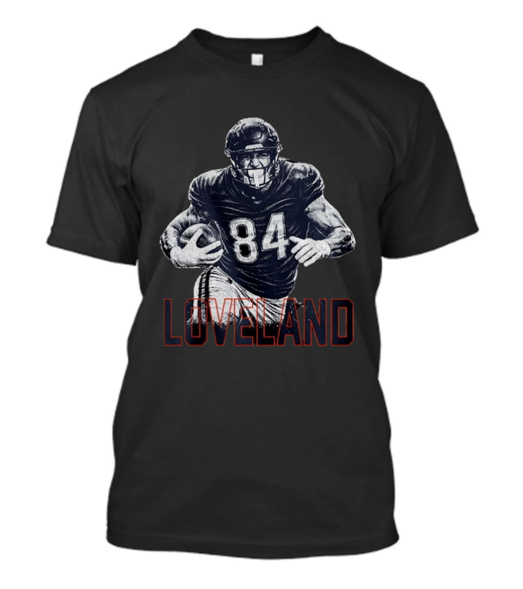 Colston Loveland 84 Chicago Bears Football Player Halftone T-Shirt