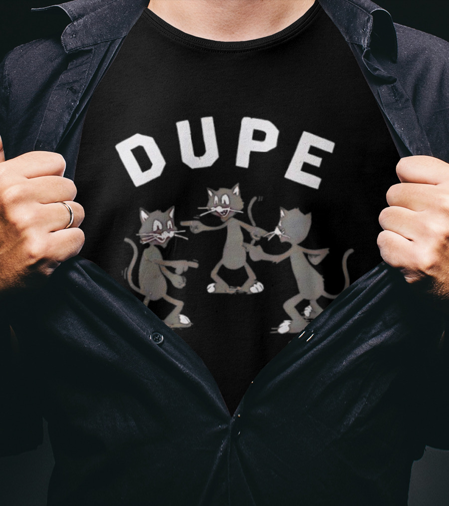 DUPE Dancing Black Cats Retro Cartoon T-Shirt