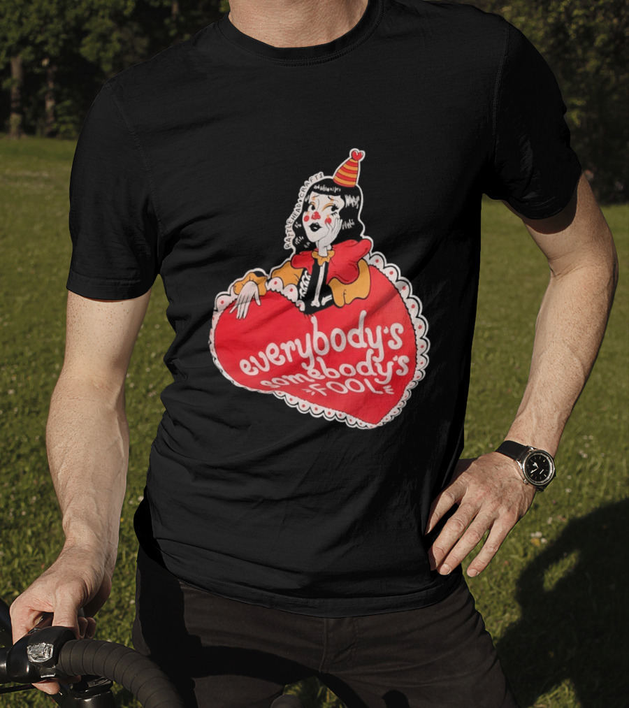 Everybody's Somebody's Fool Vintage Cartoon Clown Heart T-Shirt
