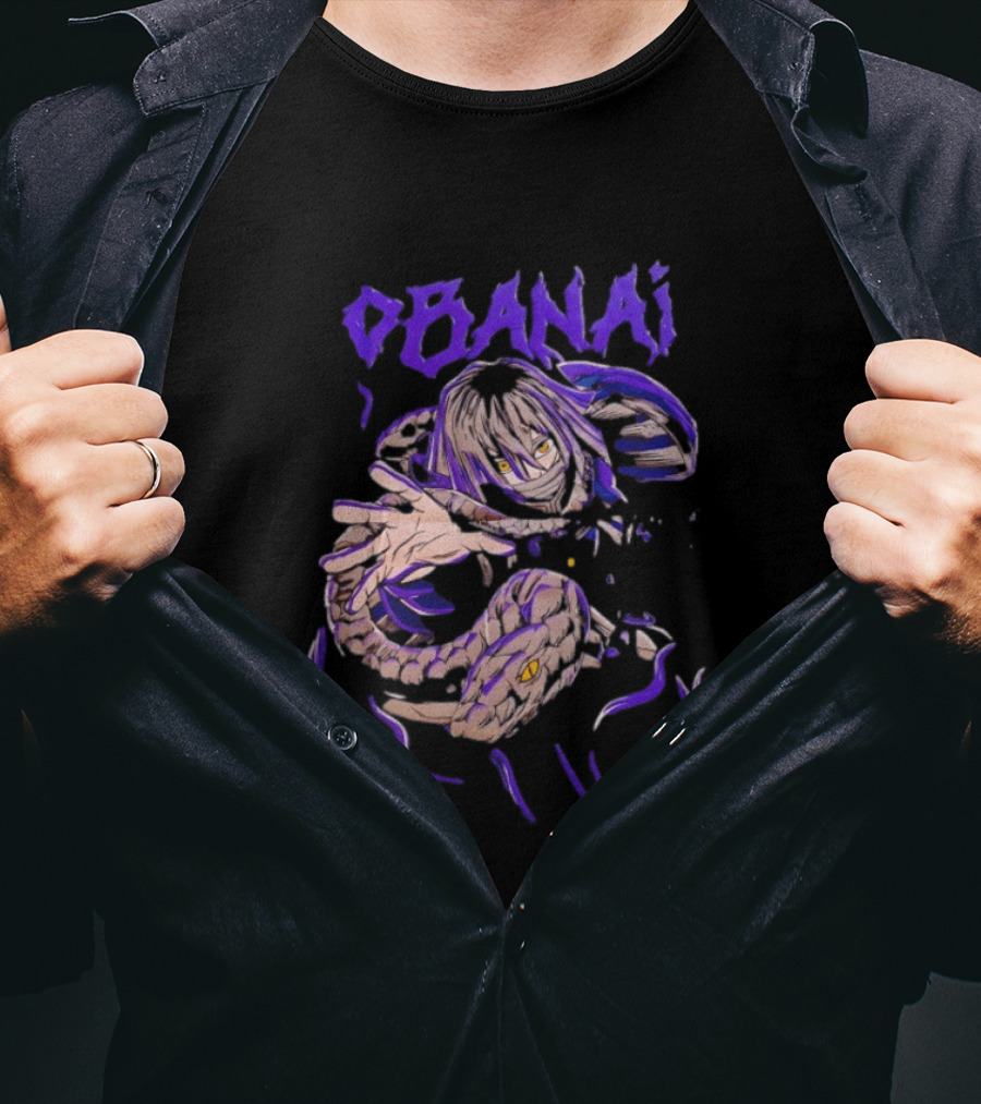 Obanai Iguro Snake Illustration From Demon Slayer Kimetsu No Yaiba Anime T-Shirt