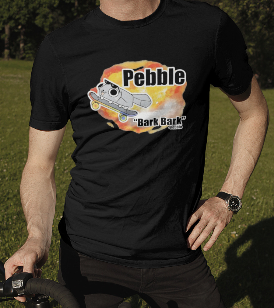 Pebble Bark Bark Skateboarding Cartoon Explosion T-Shirt