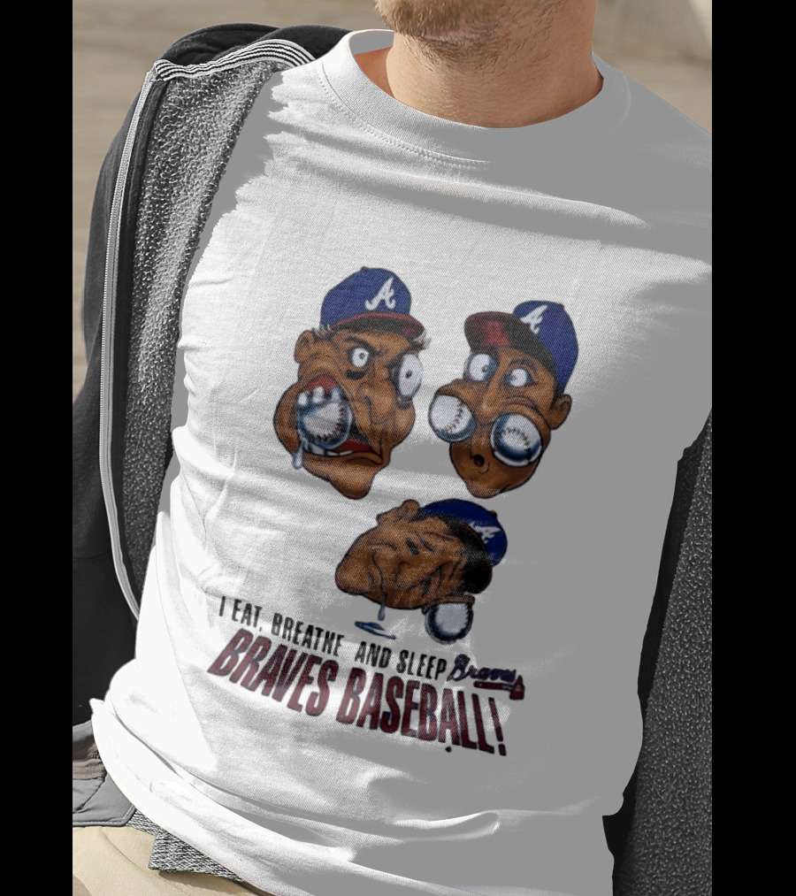 Atlanta Braves Baseball 1995 I Eat Breathe And Sleep Braves MLB Cartoon T-Shirt