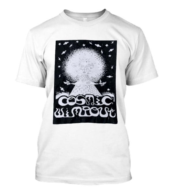 Cosmic Wimpout Psychedelic Pyramid Dice Explosion With UFOs And Stars T-Shirt