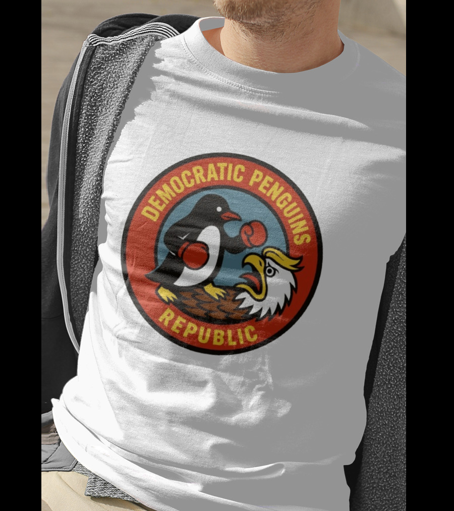 Democratic Penguins Republic Boxing Penguin Vs Eagle T-Shirt