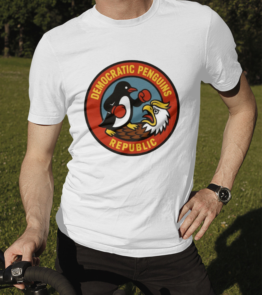 Democratic Penguins Republic Boxing Penguin Vs Eagle T-Shirt