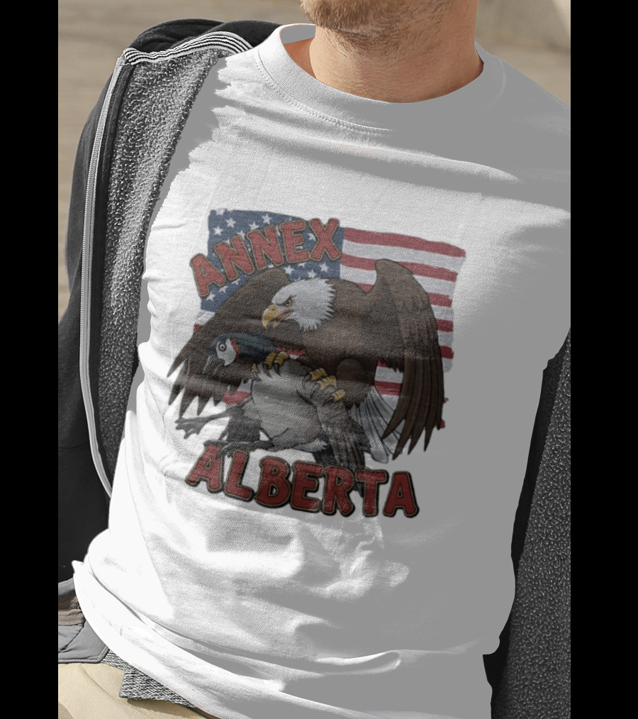 Annex Alberta Eagle Holding Goose American Flag T-Shirt