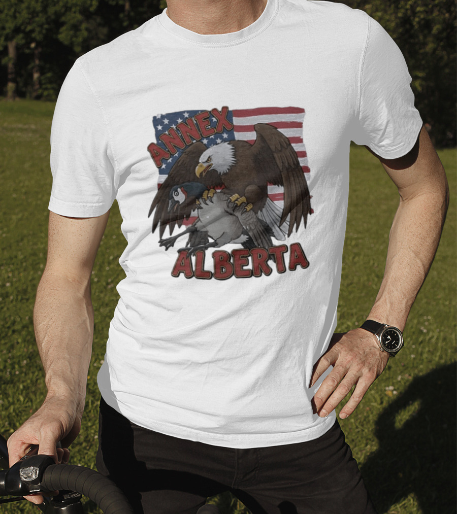 Annex Alberta Eagle Holding Goose American Flag T-Shirt