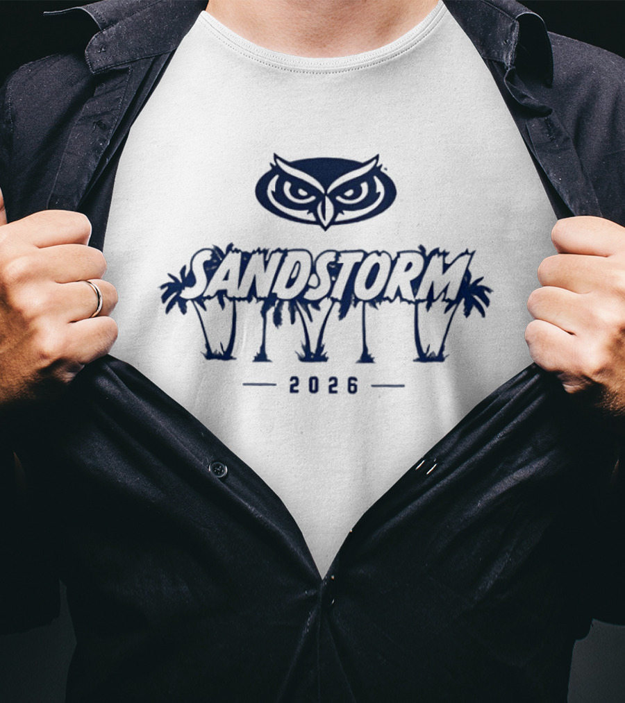 Florida Atlantic Owls Sandstorm 2026 Palms And Owl T-Shirt