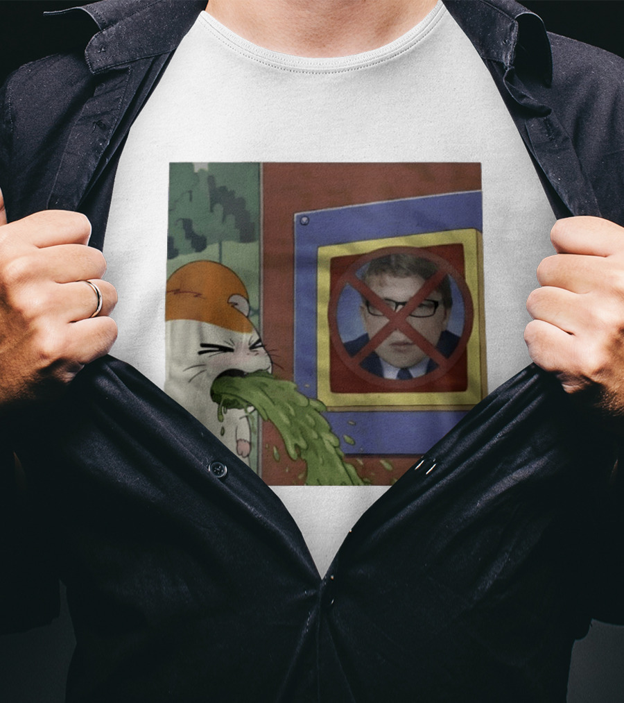 Hamtaro Vomiting Meme No Entry Sign Meme Face T-Shirt