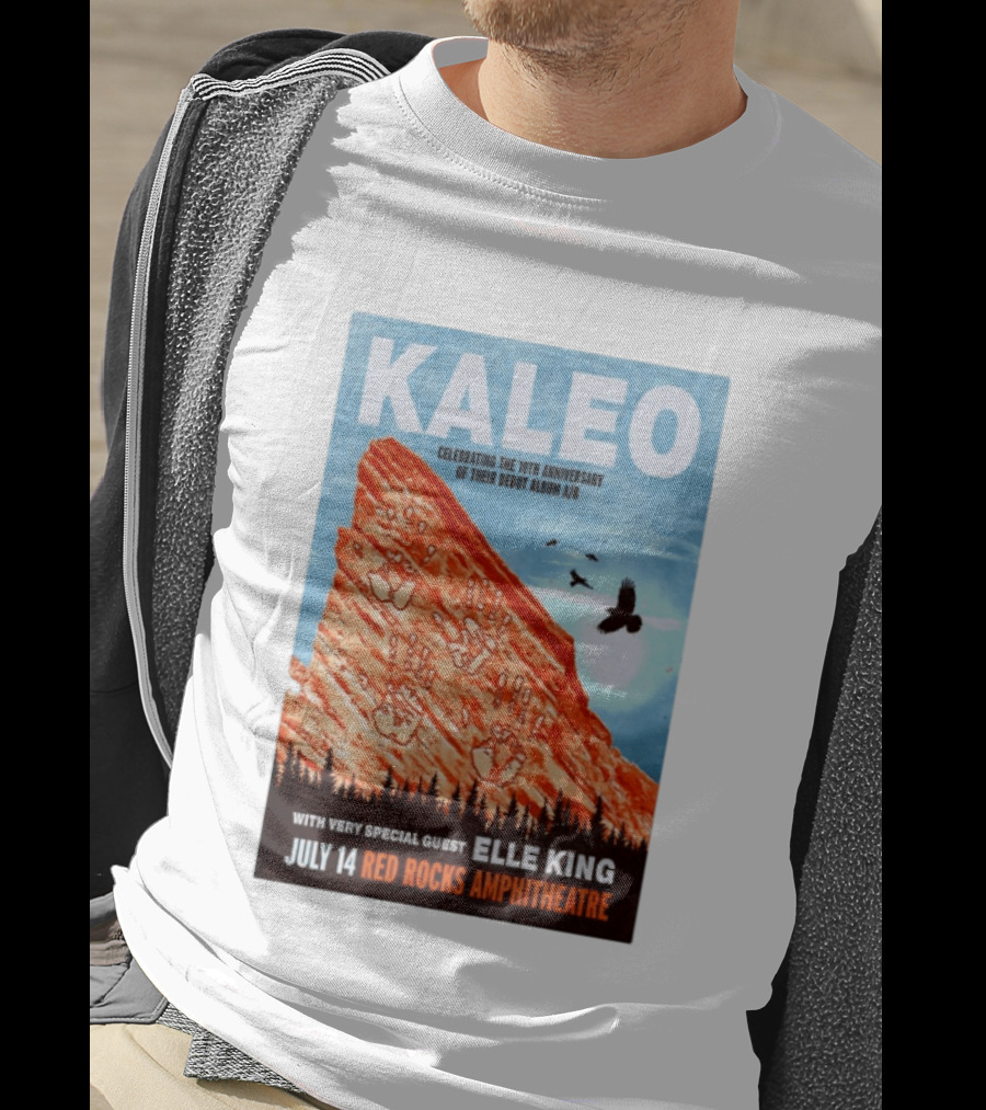 Kaleo Celebrating 10th Anniversary A/B With Guest Elle King July 14 Red Rocks Amphitheatre T-Shirt