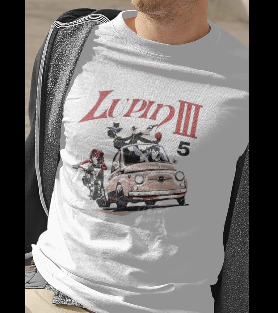 Lupin III Car And Motorcycle Chase 5 T-Shirt