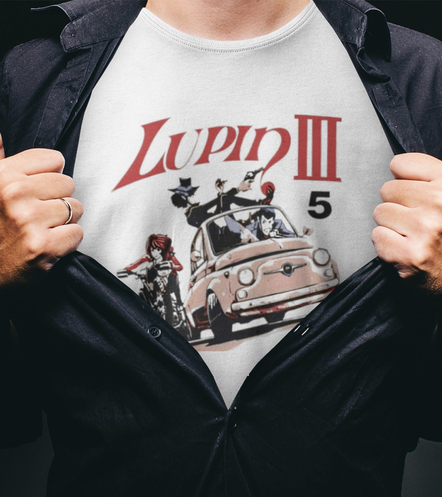 Lupin III Car And Motorcycle Chase 5 T-Shirt