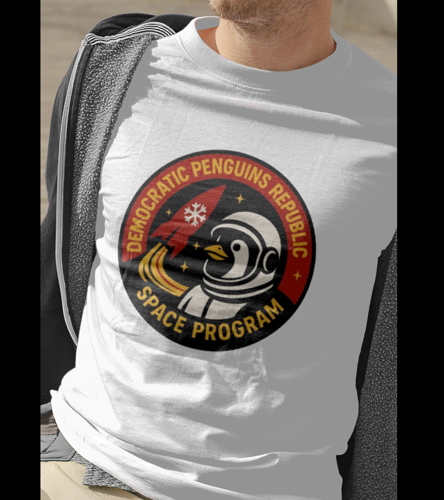 Democratic Penguins Republic Space Program Astronaut Penguin Rocket T-Shirt