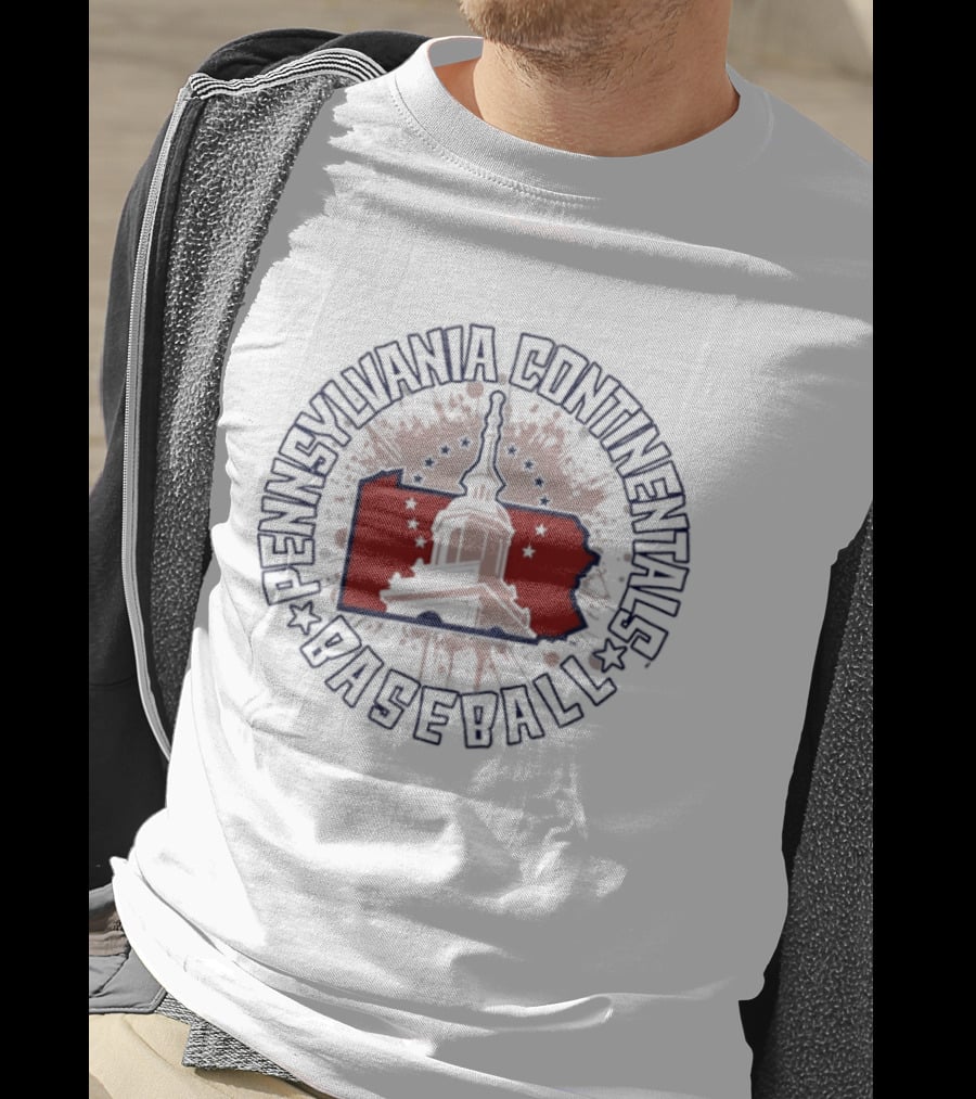 Pennsylvania Continentals Baseball Independence Hall Historic Iconic Sports Team T-Shirt